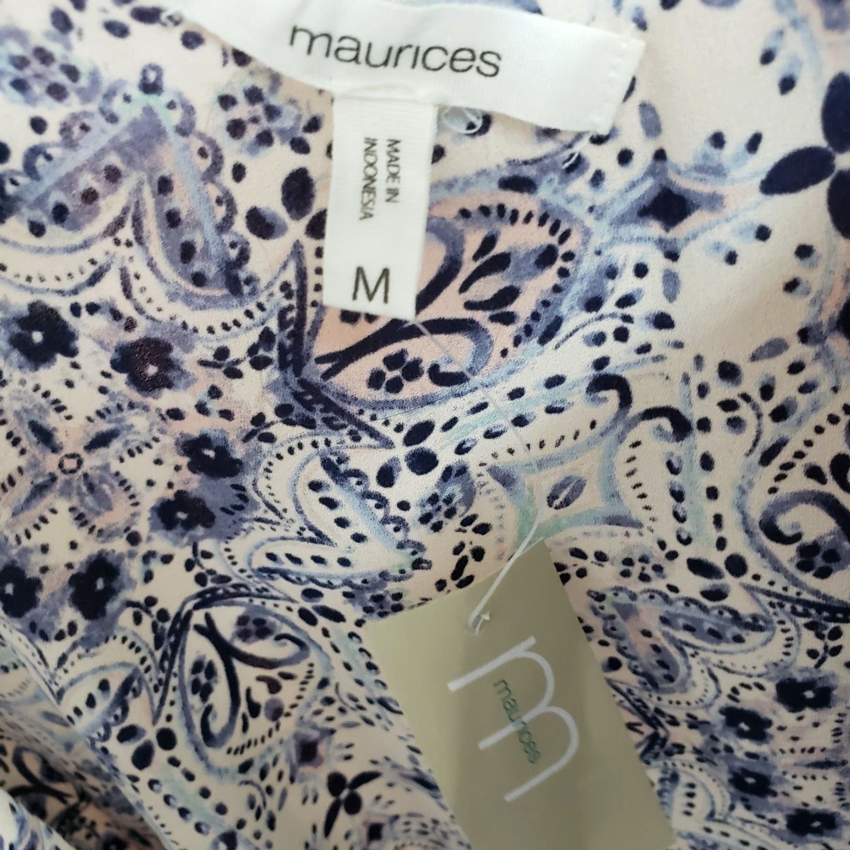Vintage Maurices Womens Blouse Shirt Medium Green Printed Ruffle Sleeve Vintage No Size M / US 6-8 / IT 42-44 - 5 Thumbnail