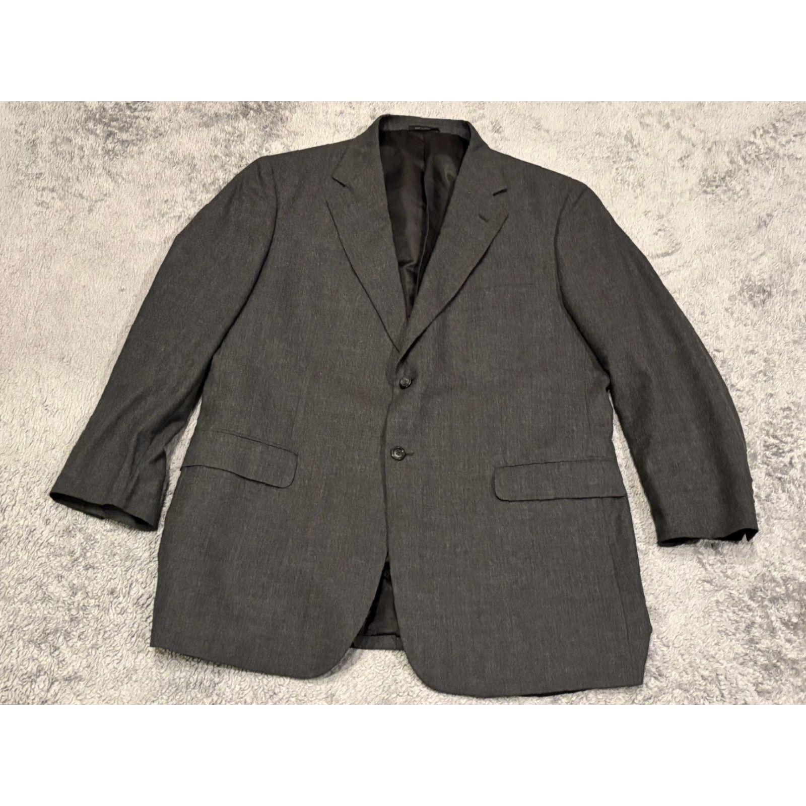 Express Express Mens Two Button Blazer Gray Wool Blend Sport Coat Jacket 46R Regular Modern Mens Blazer Size 46R - 5 Thumbnail