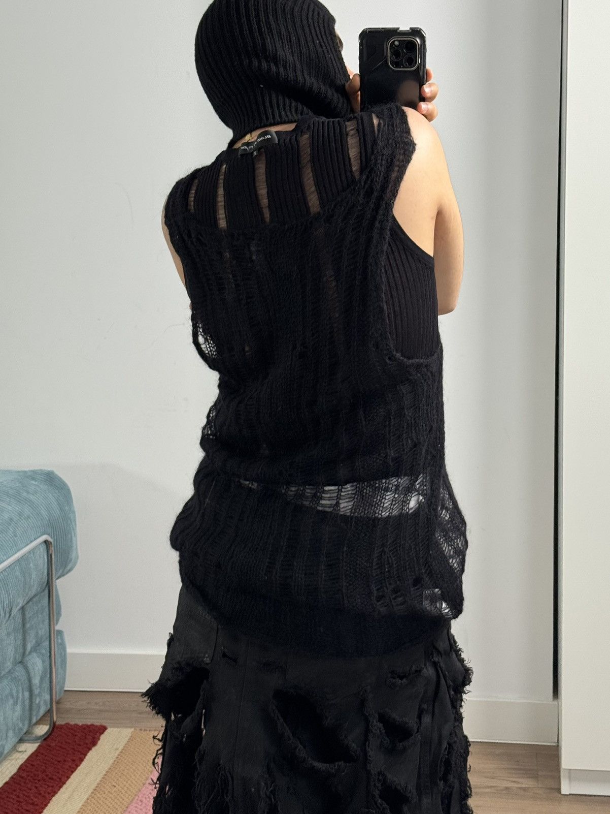 SHINE LUXURY Shine Luxury “Sodoma” Extended Distressed Mohair Tank Top Size US M / EU 48-50 / 2 - 8 Thumbnail