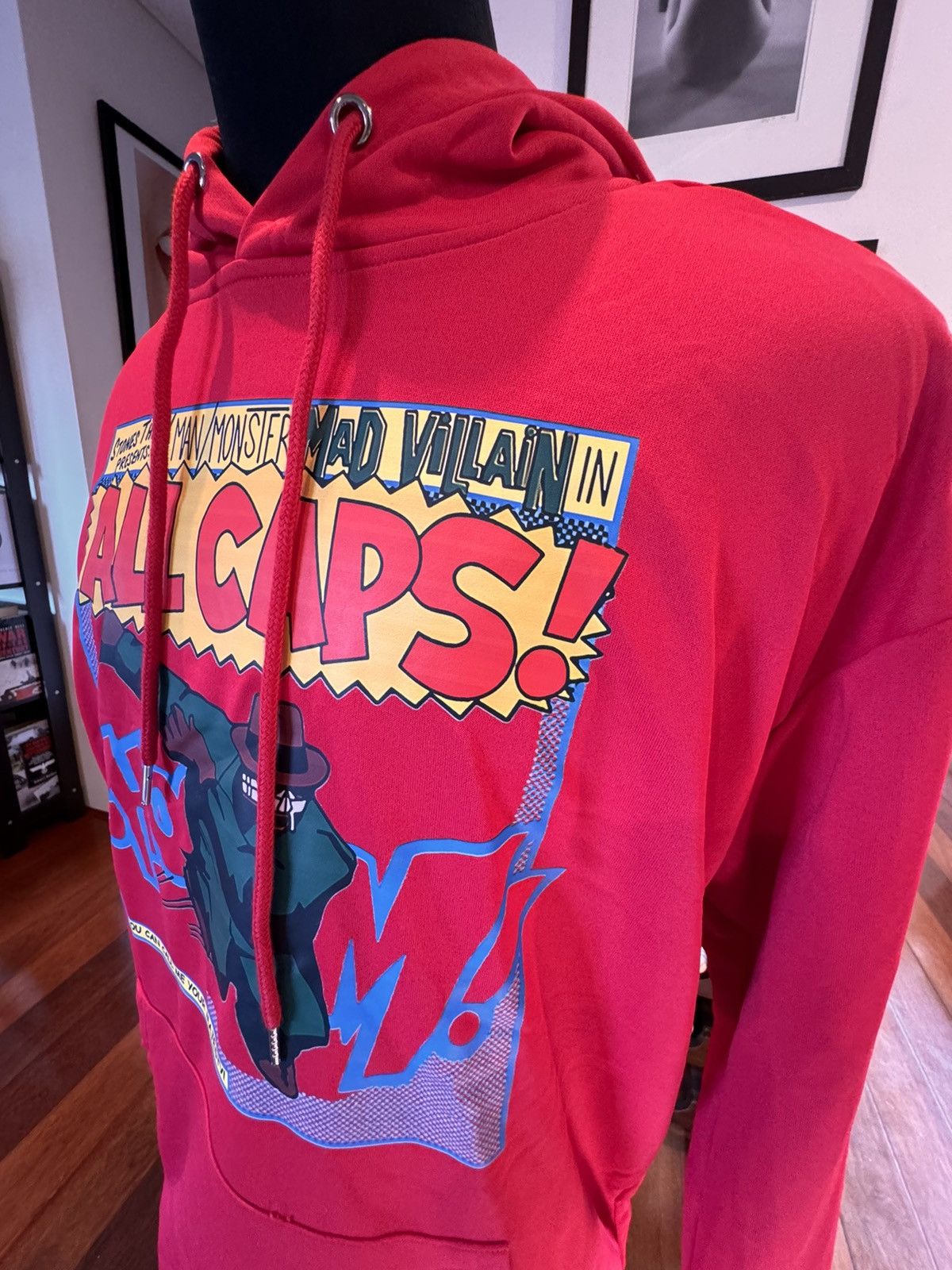 MF Doom MF DOOM ALL CAPS Cotton Blend Red Chest Print Hoodie Size L Size US XL / EU 56 / 4 - 2 Thumbnail