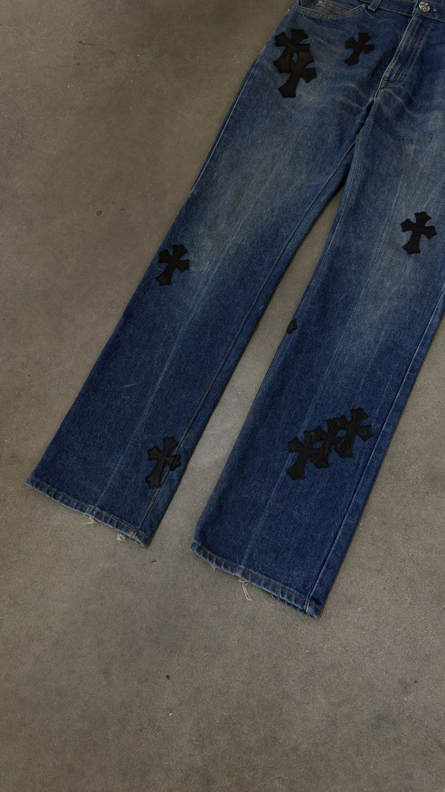 Chrome Hearts SUPER RARE! Chrome Hearts Levi's 517 Black Cross Patch Jeans Size US 33 - 4 Thumbnail