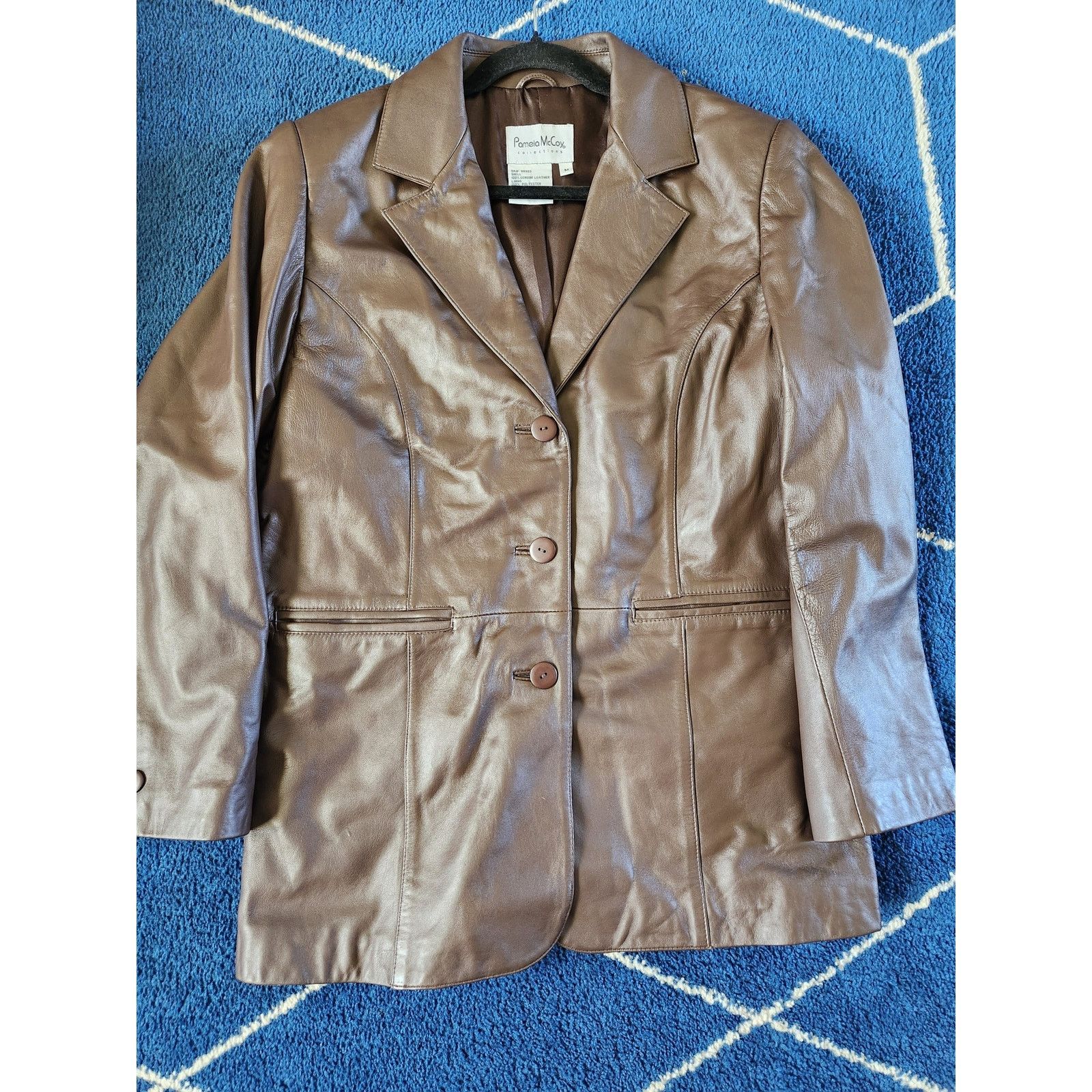 Other Pamela McCoy Collections Women's Genuine Leather Jacket-M Size M / US 6-8 / IT 42-44 - 3 Thumbnail