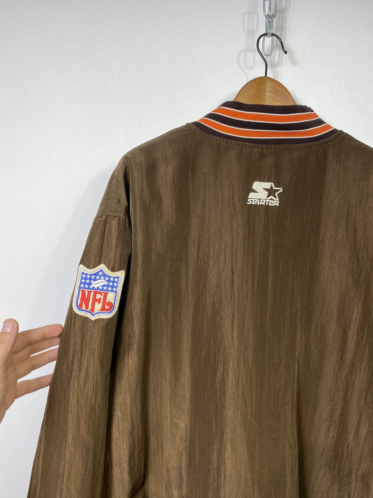 Pro Line × Starter × Vintage Vintage 90s Cleveland Browns Starter Satin Bomber Jacket Size US XXL / EU 58 / 5 - 14 Thumbnail