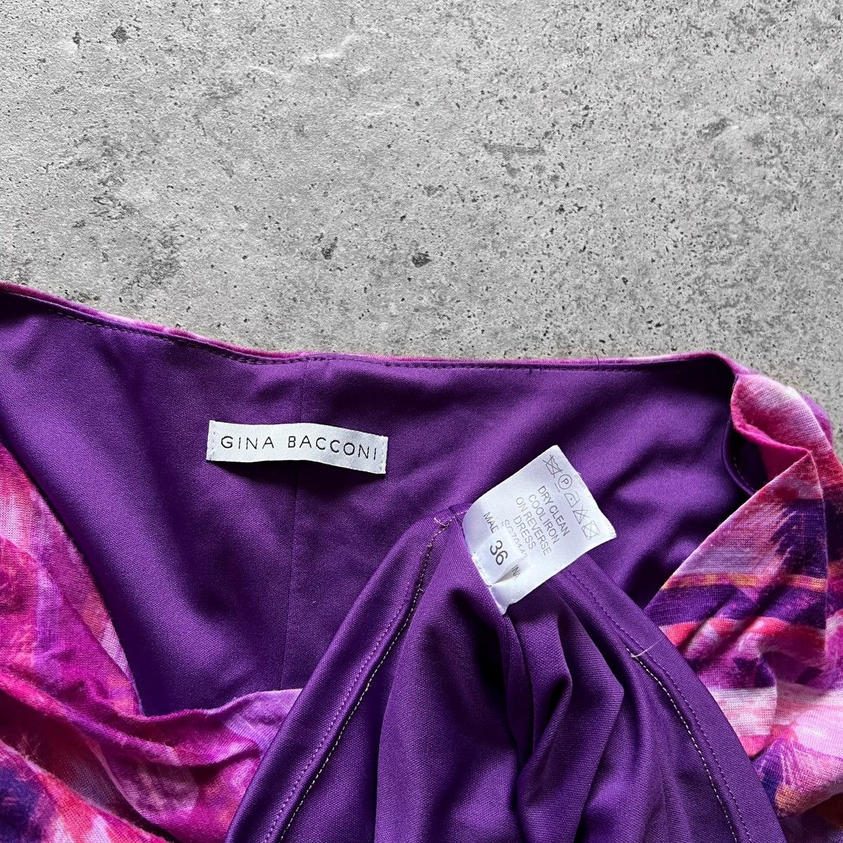 Designer Gina Bacconi Womens Purple Pink Printed Knee Length Dress Size S / US 4 / IT 40 - 6 Thumbnail