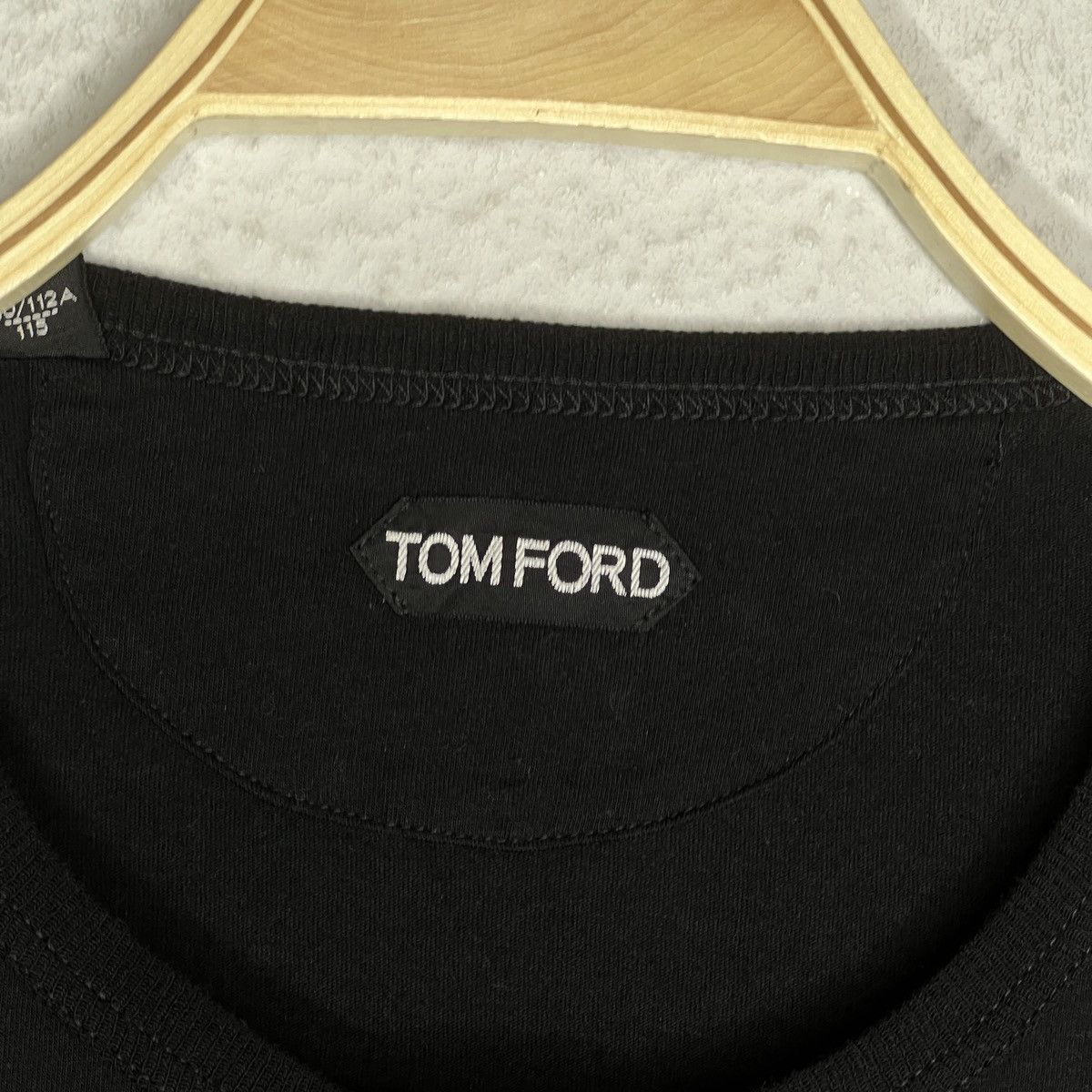 Tom Ford Tom Ford Long Sleeve Tshirt Tee Black Logo Classic Basic Size US XL / EU 56 / 4 - 5 Thumbnail