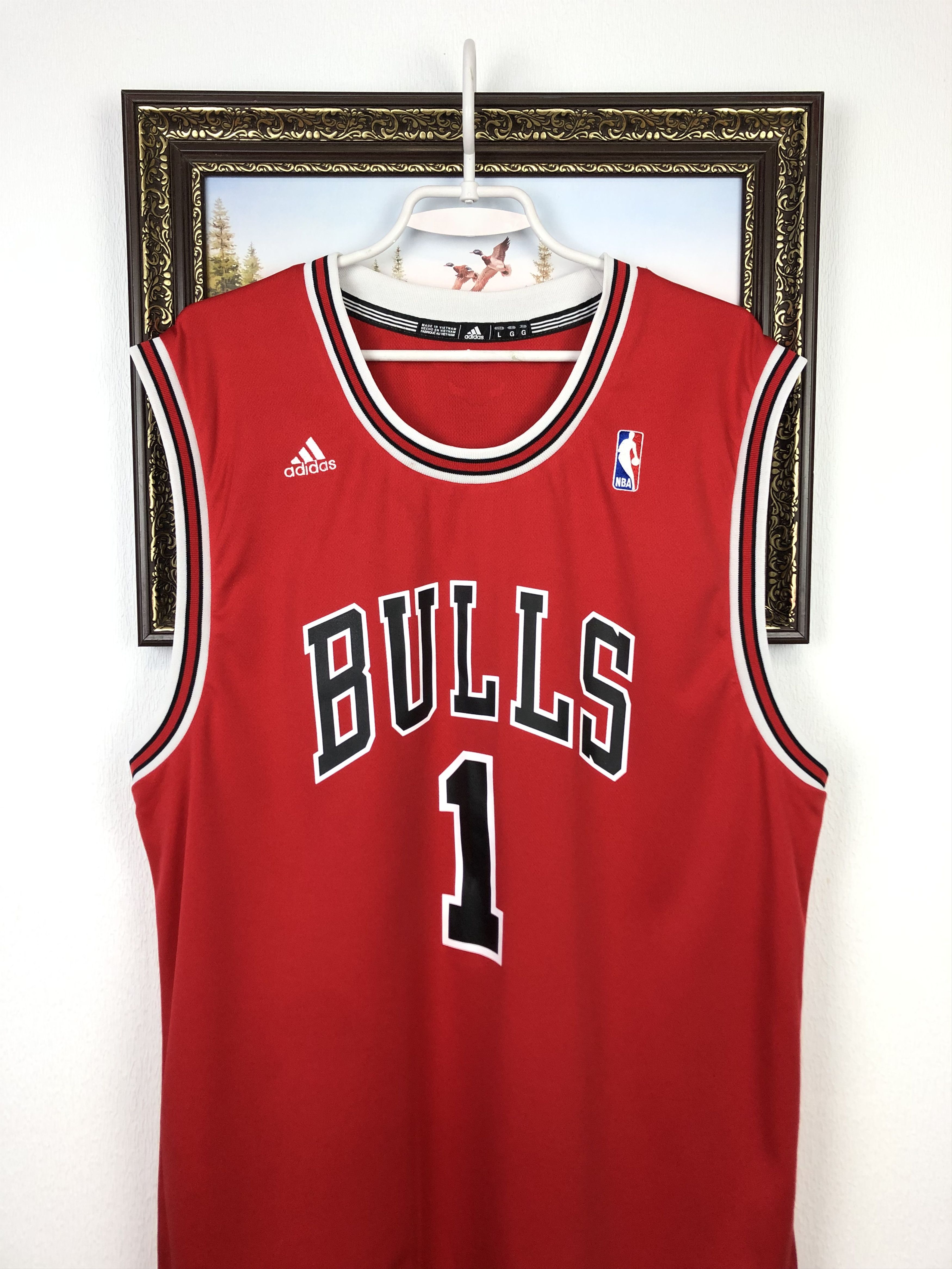 Adidas Vintage Adidas Chicago Bulls NBA Red 1 Rose Jersey Mens Size US L / EU 52-54 / 3 - 2 Thumbnail
