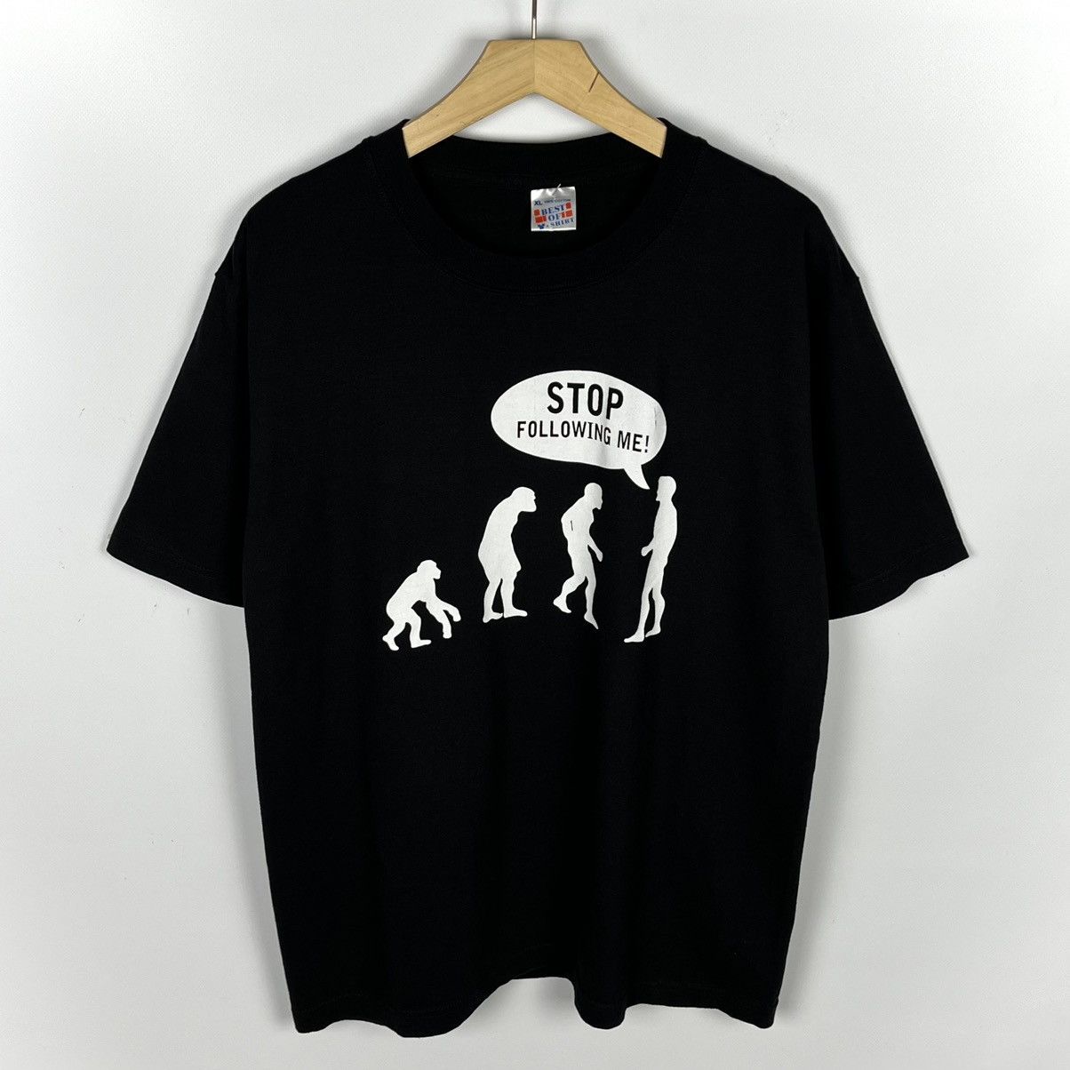 Vintage Vintage Human evolution y2k “stop following me” tee 90’s Size US XL / EU 56 / 4 - 1 Thumbnail