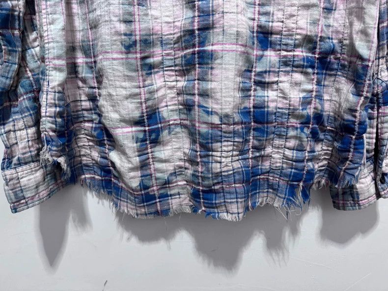 Yves Saint Laurent Saint Laurent 16ss Show Blue Rendered Fringe Pleated Shirt Size US M / EU 48-50 / 2 - 4 Thumbnail