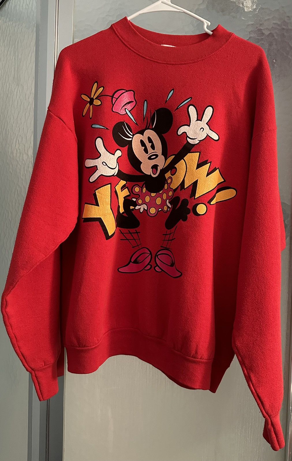 image of Vintage 90's Mickey And Co. Minnie Mouse Crewneck in Red, Men's (Size Large)