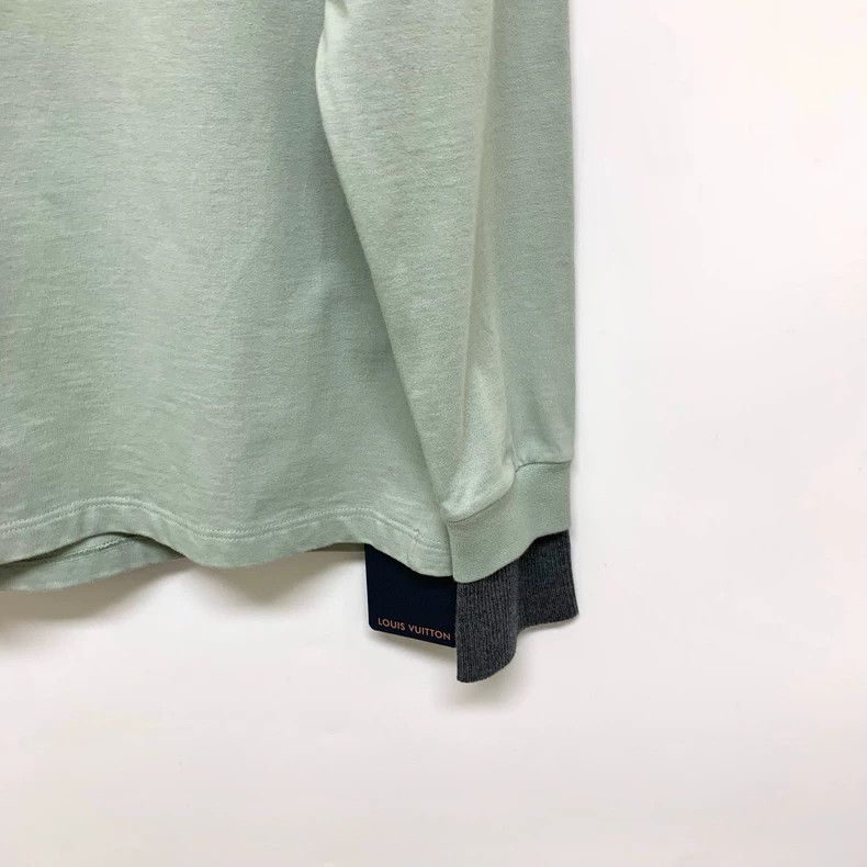Louis Vuitton Mint green fake two-piece sweatshirt