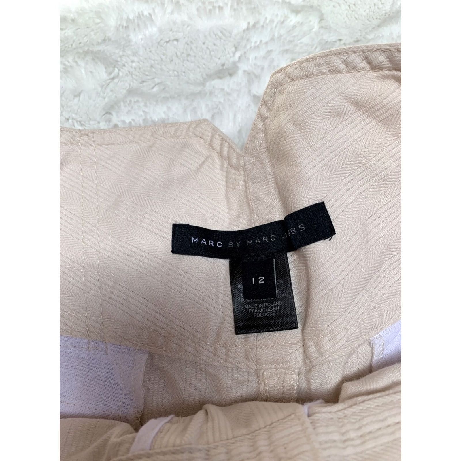 Marc by Marc Jacobs Marc by Jacobs Shorts Womens 12 Tusk Rose Pleated Linen Blend Casual Walking Size New Size 34" / US 12 / IT 48 - 2 Thumbnail