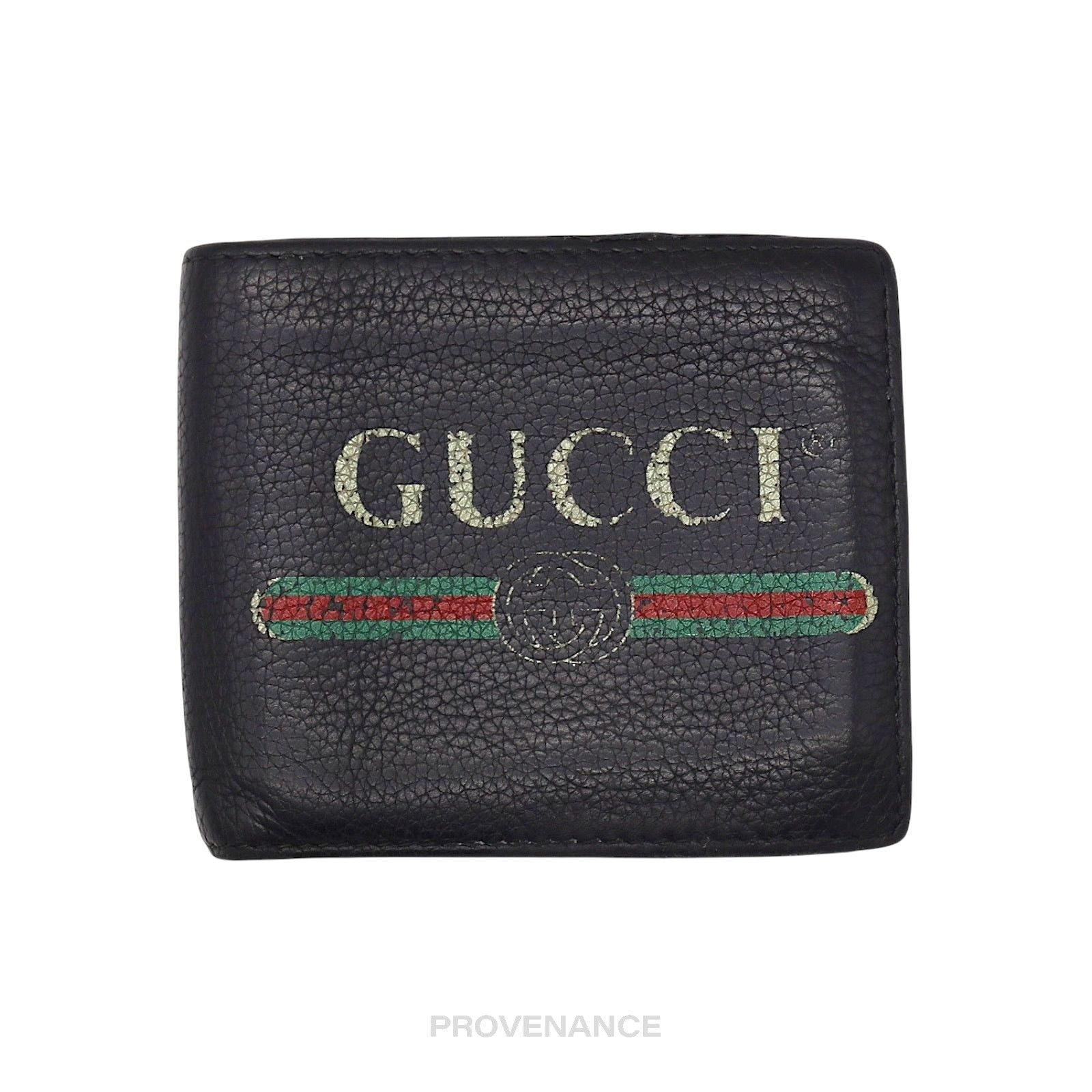 Gucci 🔴 Gucci Vintage Logo Bifold Wallet - Black Leather Size ONE SIZE - 1 Thumbnail