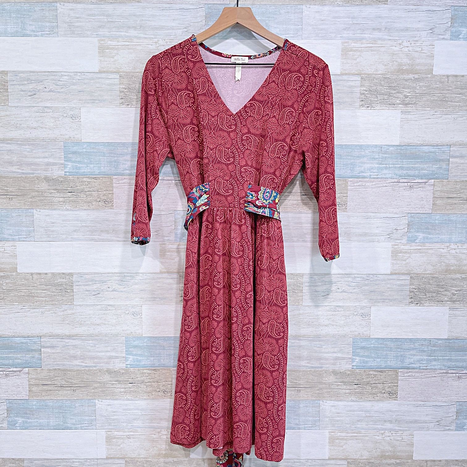 Other Matilda Jane Ariana Paisley Tie Waist Dress Red Womens Large Size L / US 10 / IT 46 - 1 Thumbnail