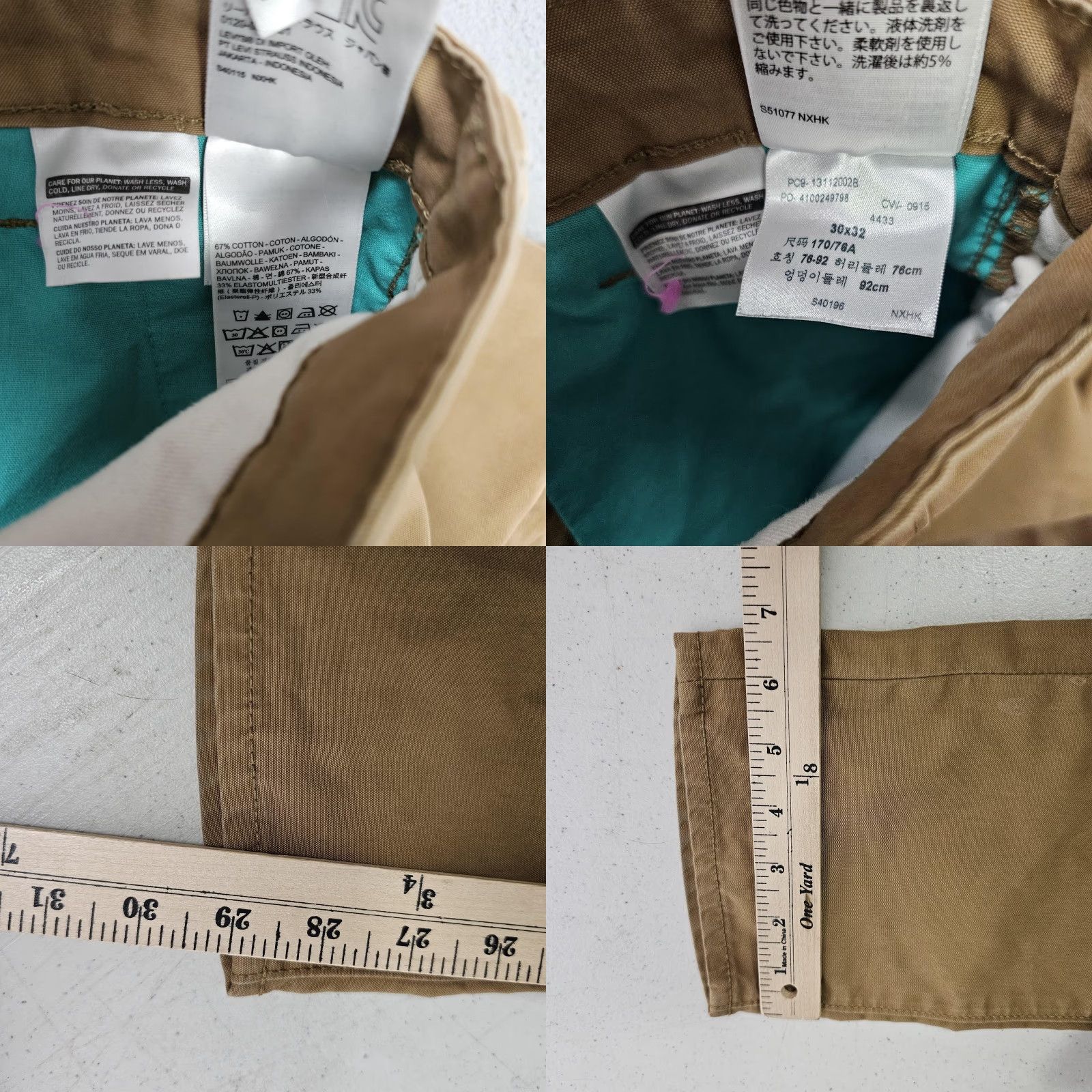 Levi's Levis 511 Slim Commuter Jeans Mens 30x29 Khaki Reflective Cycling Size US 30 / EU 46 - 8 Thumbnail