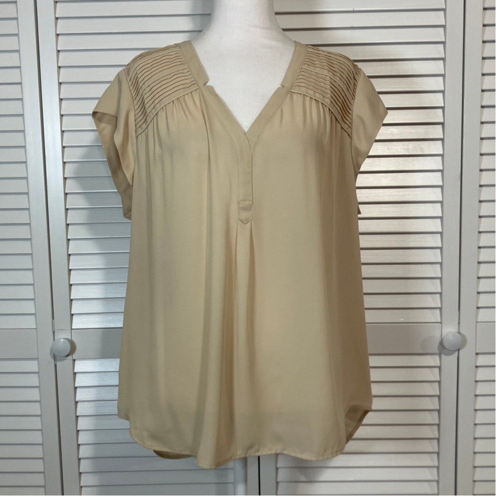 Other NWT DR2 by Daniel Rainn Taupe Relaxed Fit Blouse Women XL Size XL / US 12-14 / IT 48-50 - 1 Thumbnail