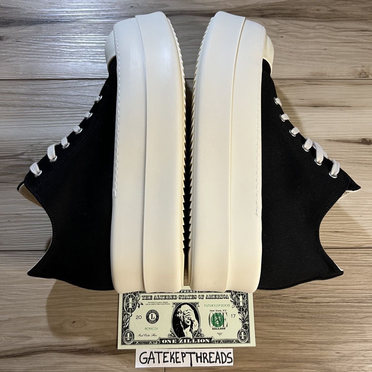 Rick Owens Drkshdw Rick Owens DRKSHDW Double Bumper Ramones Low Canvas Sneaker Size US 12 / EU 45 - 8 Thumbnail