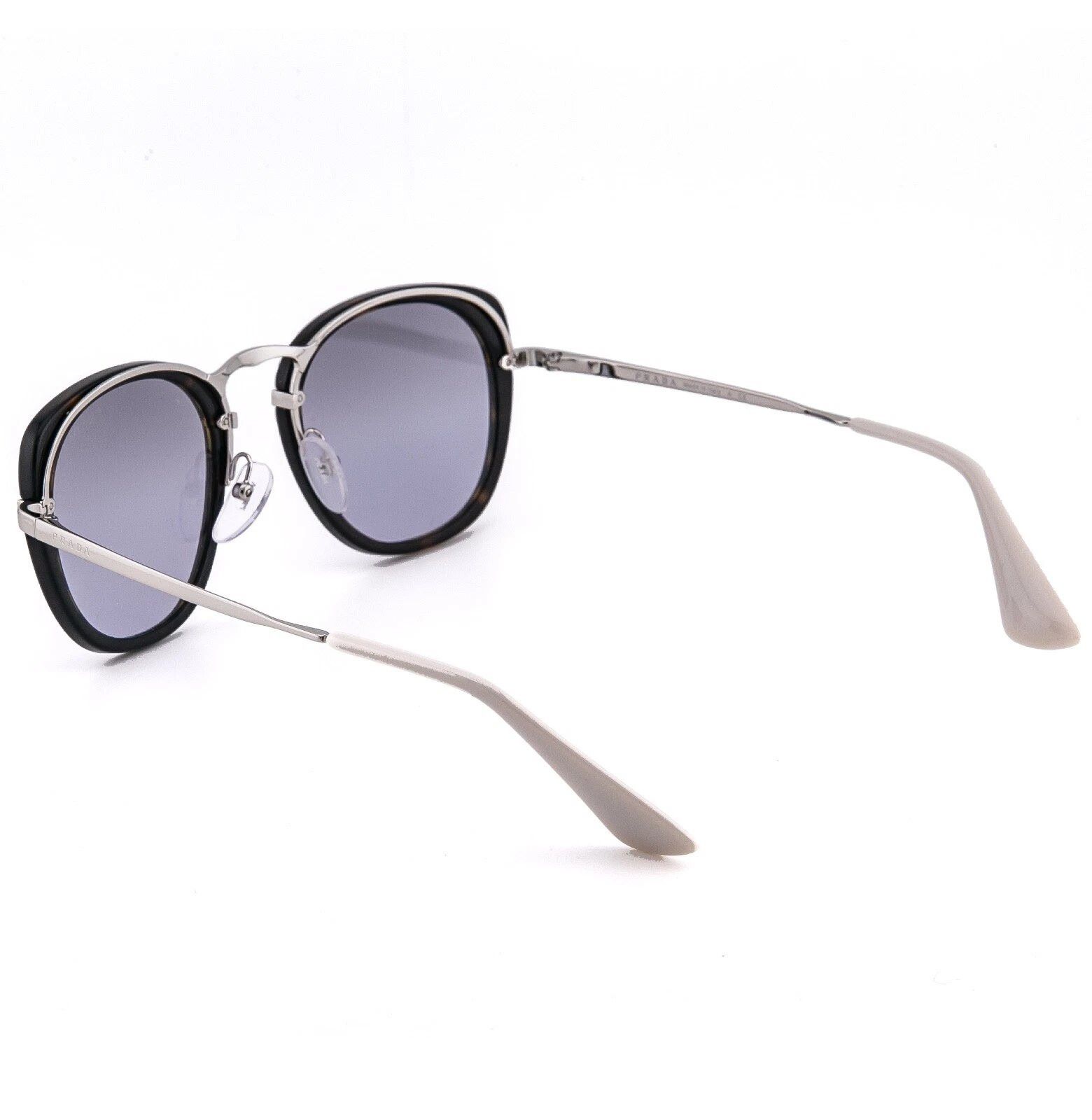Prada PRADA 58U PR58US Oval Metal Silver Havana Sunglasses 58US Size ONE SIZE - 3 Thumbnail
