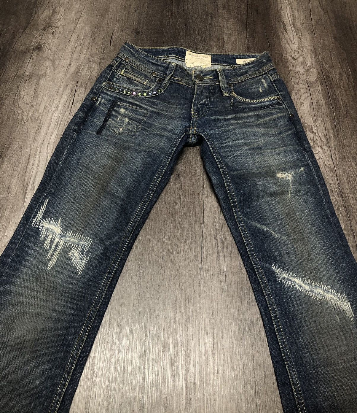 Taverniti × Vintage Distressed Denim Taverniti Jeans Courtney Flare Design Size 27" / US 4 / IT 40 - 5 Thumbnail