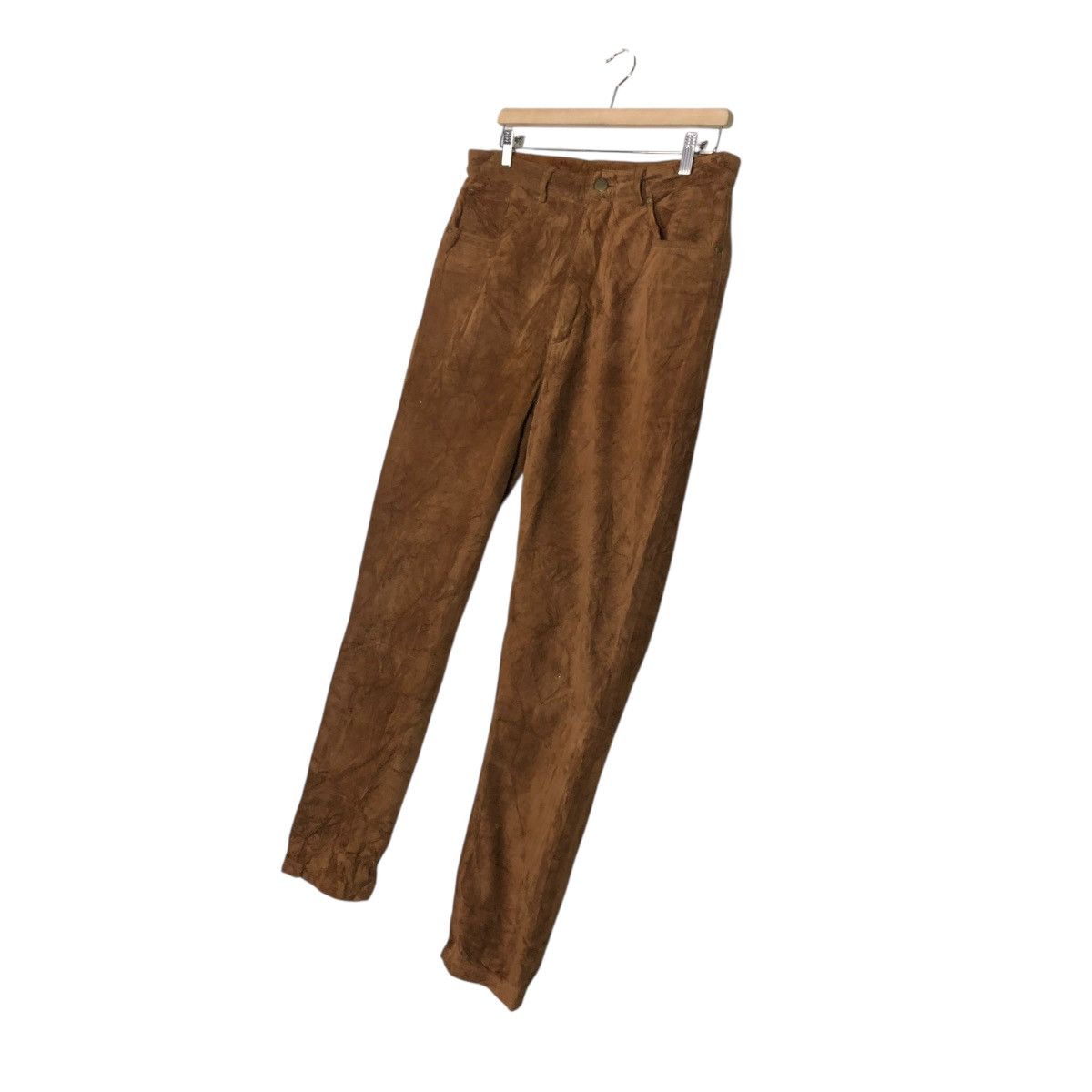 Japanese Brand 🔥VINTAGE SUEDE SOFT LEATHER PANTS BIKER HALLHUBER Size US 32 / EU 48 - 4 Thumbnail