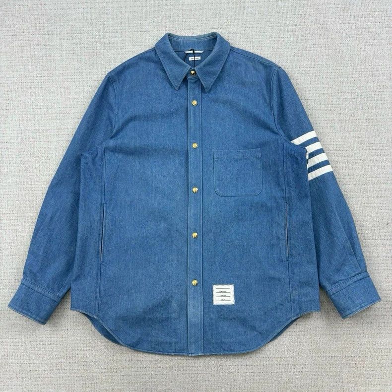 Thom Browne THOM BROWNE FW21 Denim Shirt Size US S / EU 44-46 / 1 - 1 Thumbnail