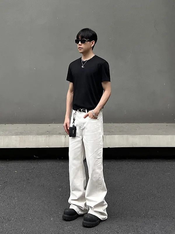VIBE Stylish White Baggy White Leg Jeans Size US 30 / EU 46 - 5 Thumbnail