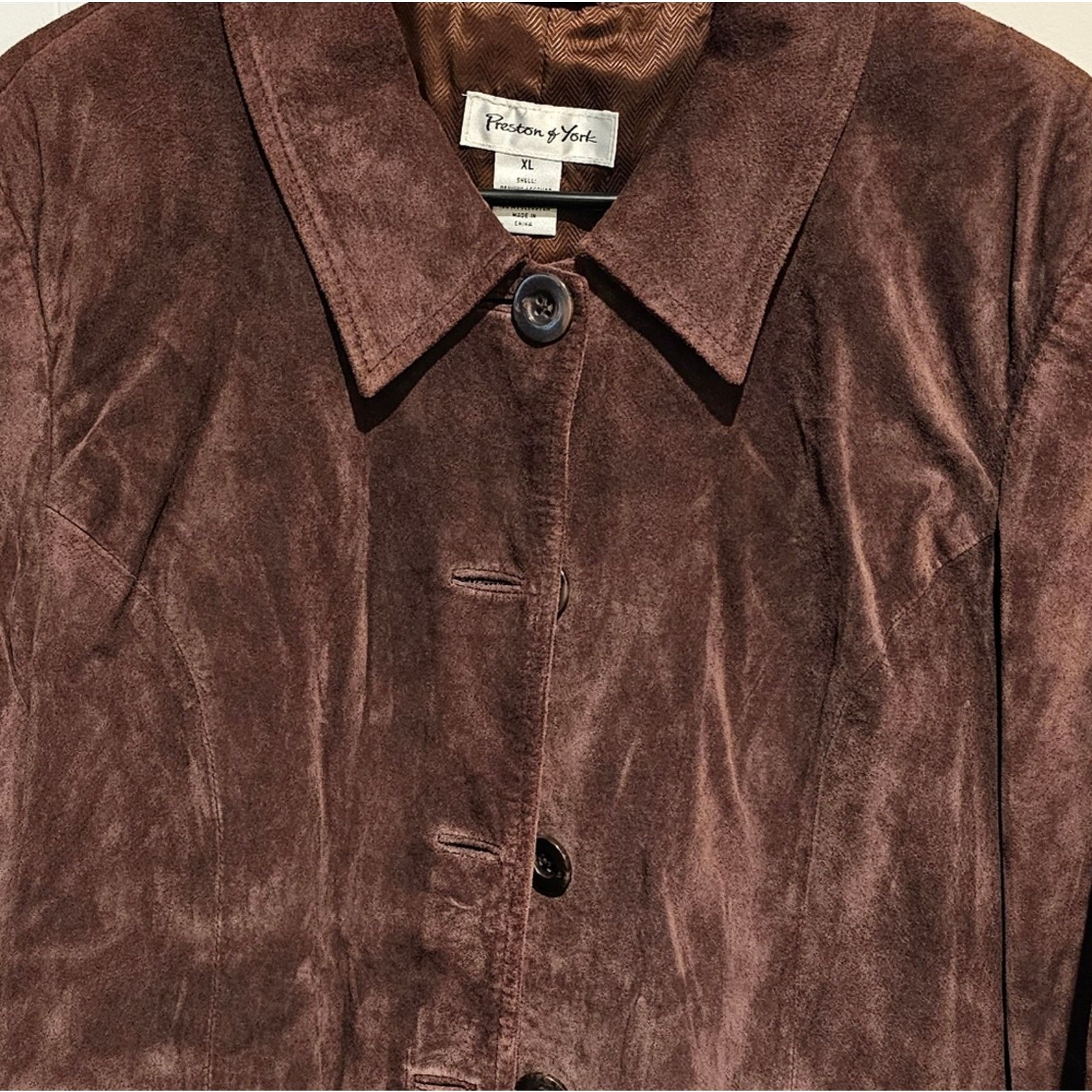 Preston & York Preston & York brown genuine Suede Leather Jacket blazer XL Size XL / US 12-14 / IT 48-50 - 2 Thumbnail