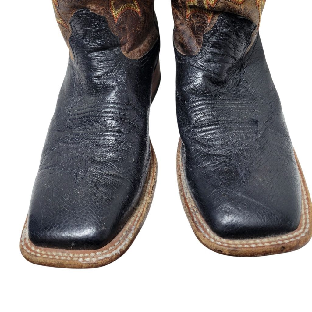 Other Cavenders Men's Western Square Toe Ostrich Leather Boots 10D Size US 10 / EU 43 - 6 Thumbnail