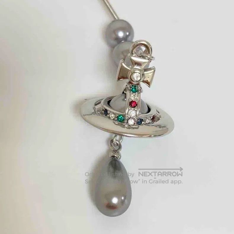 Vivienne Westwood Vivienne Westwood Gray Pearl Long Necklace Sweater Chain Size ONE SIZE - 4 Thumbnail