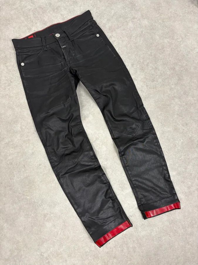 Marithe + Francois Girbaud FW2013 Marithé + François Girbaud Black Waxed Denim Jeans Size US 30 / EU 46 - 5 Thumbnail