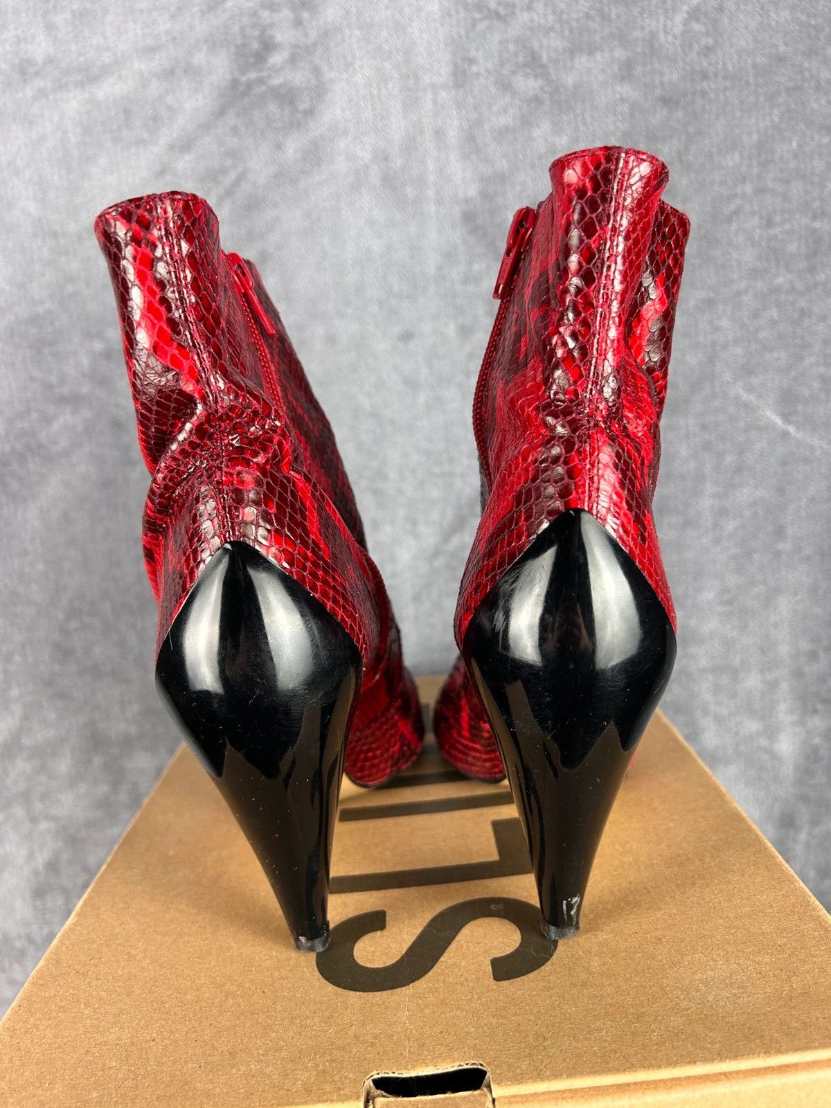 Designer × Faith Connexion Faith snake skin heels red with zip Size US 8 / IT 38 - 3 Thumbnail
