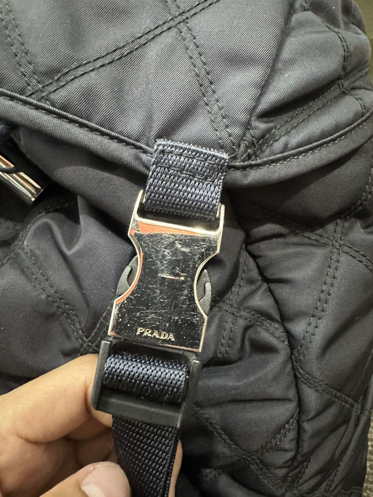 Prada Prada Quilted triangle logo backpack Size ONE SIZE - 14 Thumbnail