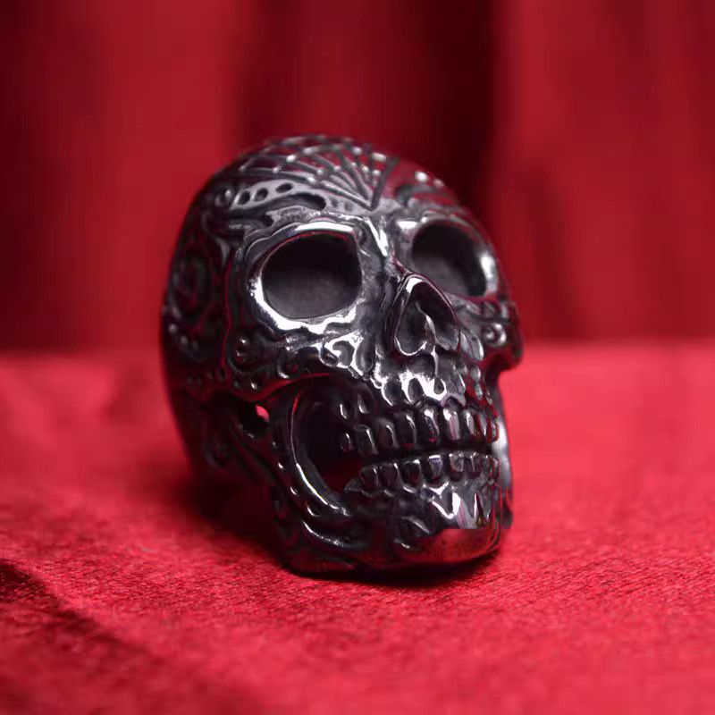Avant Garde x Jewelry Skull Jewelry Rings Open Ring (Size 7-13) in Silver, Men's