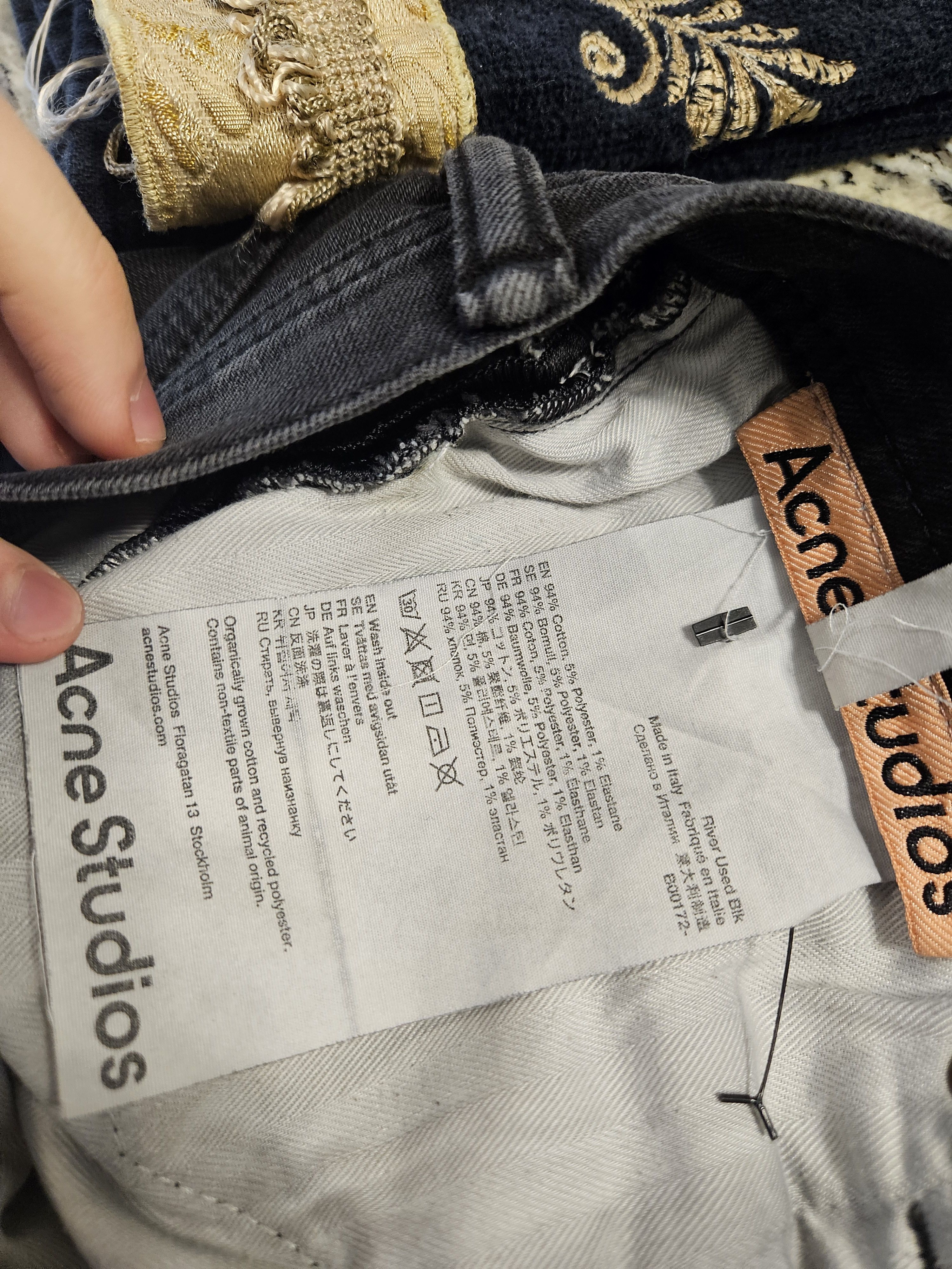 Acne Studios Black Soft Denim Straight Fit Jeans Size US 32 / EU 48 - 10 Thumbnail