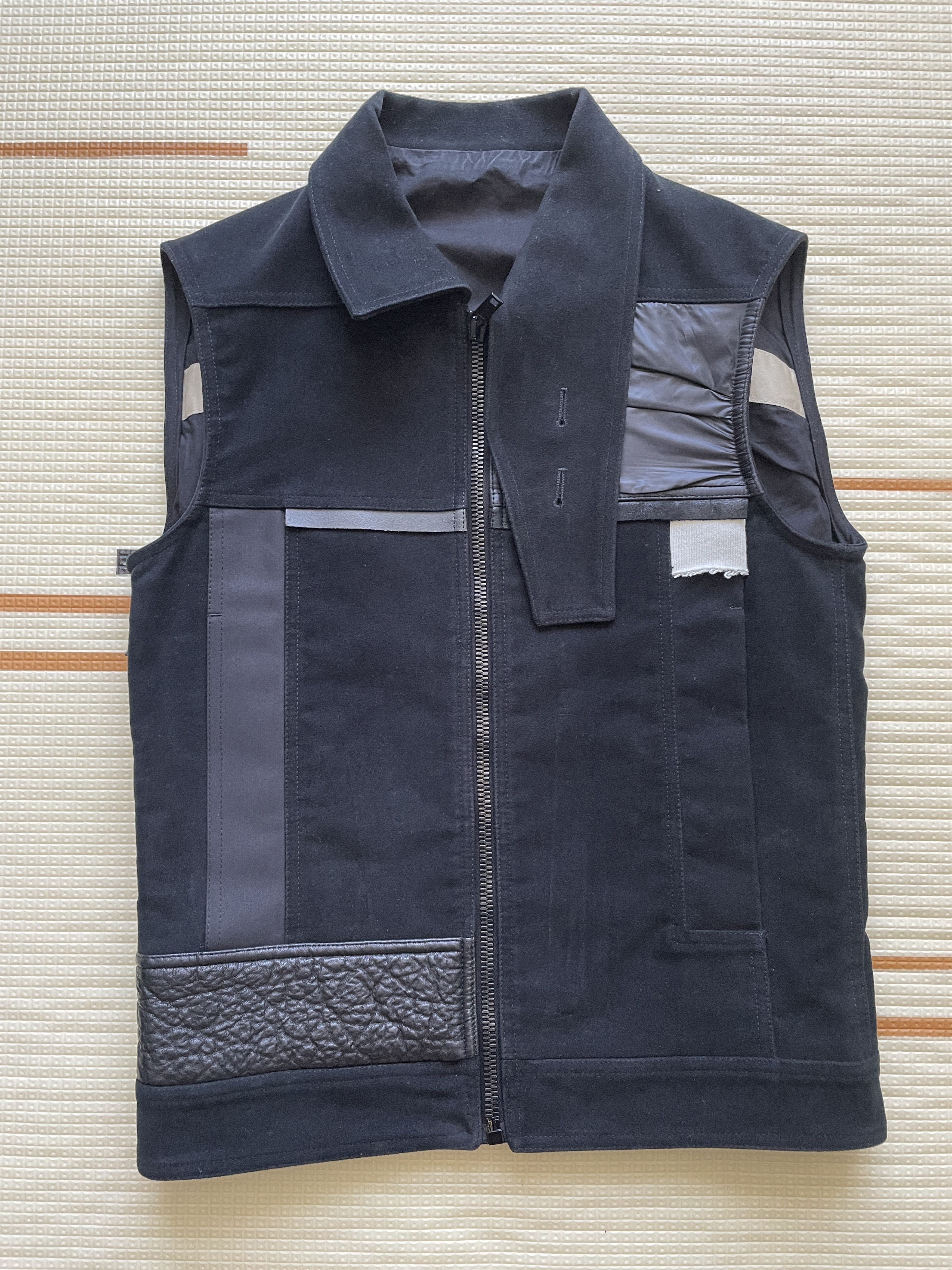 image of Rick Owens Mastodon Panelled Vest in Black, Men's (Size Medium)