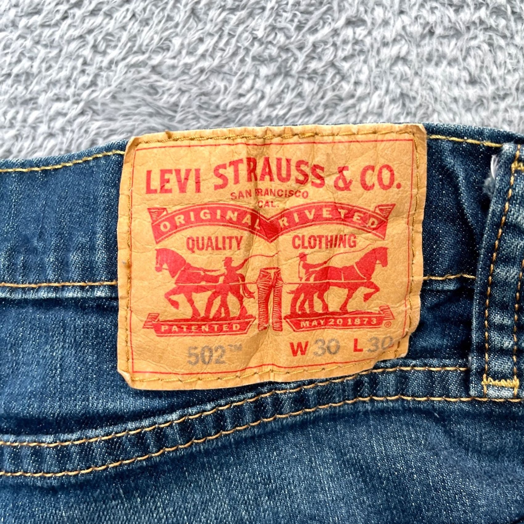 Levi's Levi's 502 Jeans Mens 30x30 Blue Tapered Denim Cotton Stretch Logo 5-Pocket Regular Fit Jeans Mens Blue Denim Logo Tapered 30x30 Size US 30 / EU 46 - 5 Thumbnail
