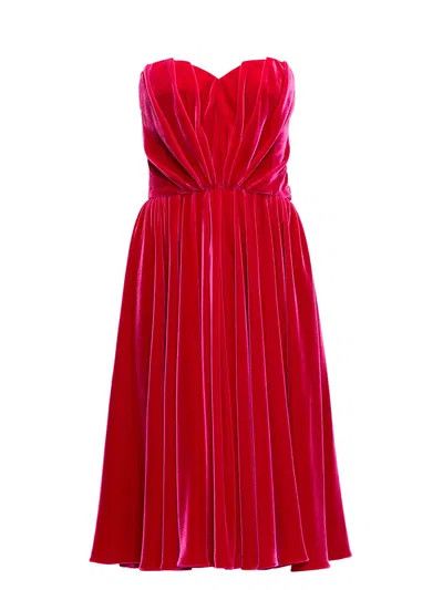 Dolce & Gabbana o1y0825 Velvet Mini Dress in Fuchsia Size XS / US 0-2 / IT 36-38 - 1 Thumbnail