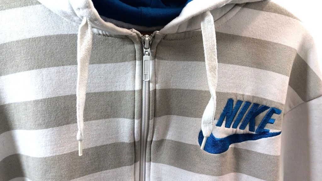 Nike 1990's Nike Made In Canada Zip Up Hoodie Sweater White Gray Size US M / EU 48-50 / 2 - 8 Thumbnail
