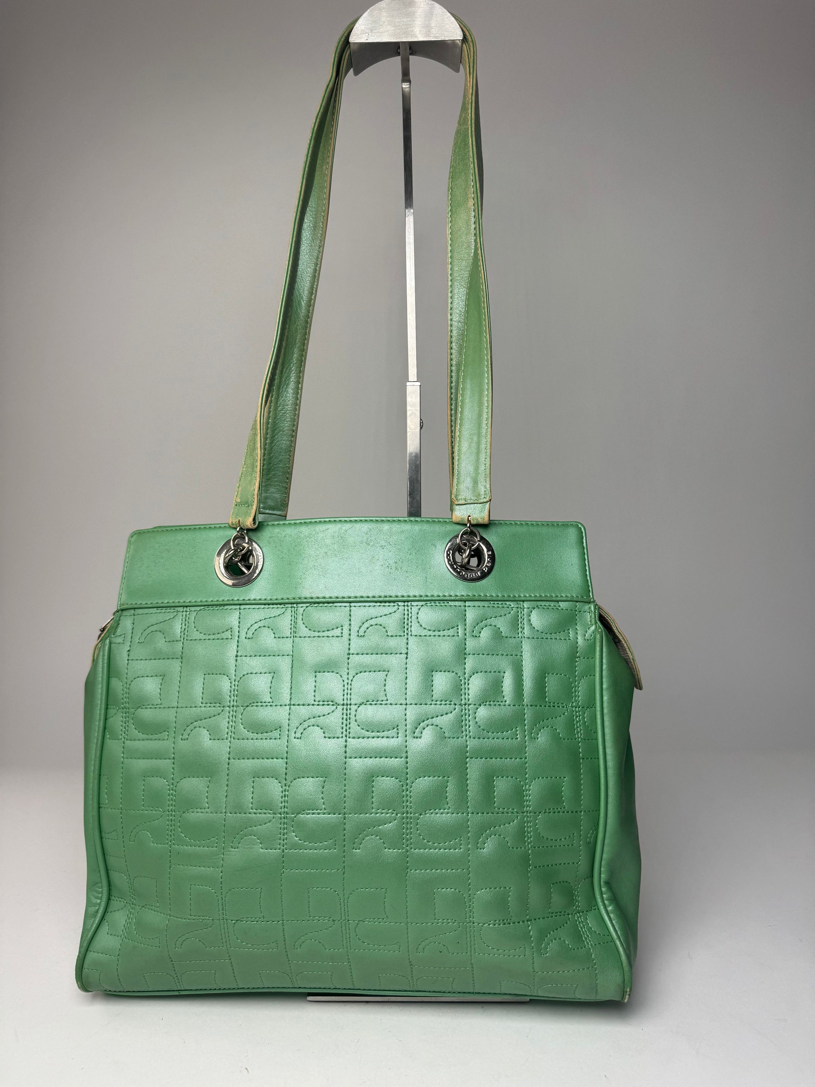 Vintage Leather Mobogram Handbag Green
