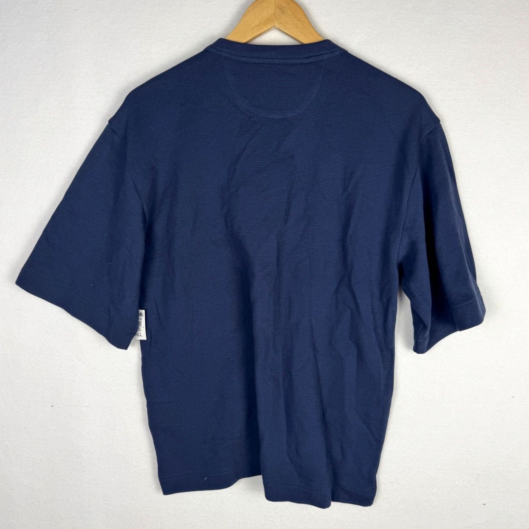 Vintage Mode of One Textured T-Shirt S Blue Relaxed Fit Ottoman Tee Size US S / EU 44-46 / 1 - 2 Thumbnail