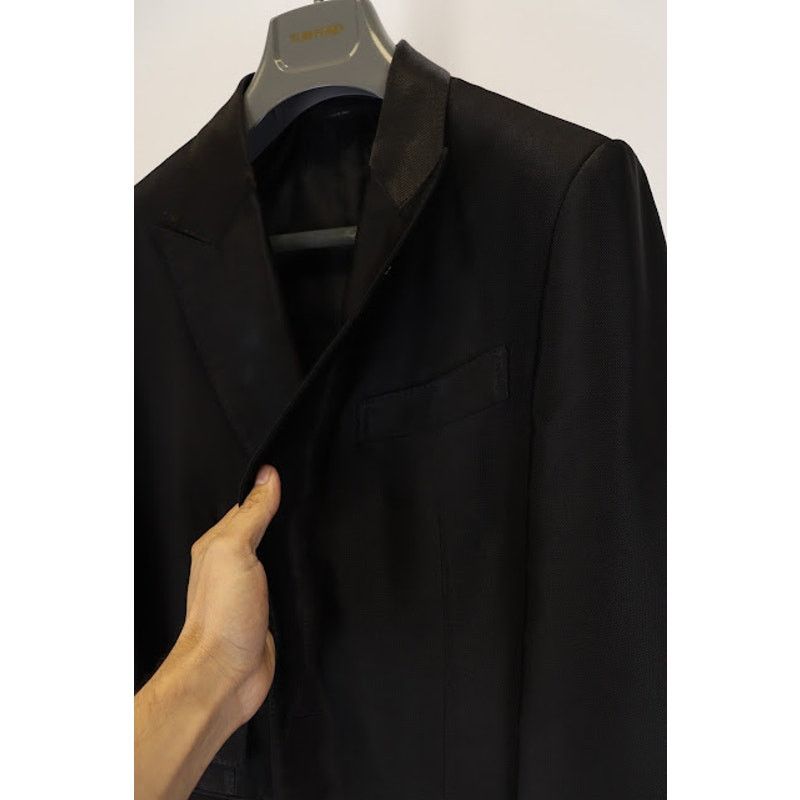 Tom Ford o1rshd1 Giacca Jacket Shiny Blazer in Black Size US S / EU 44-46 / 1 - 5 Thumbnail