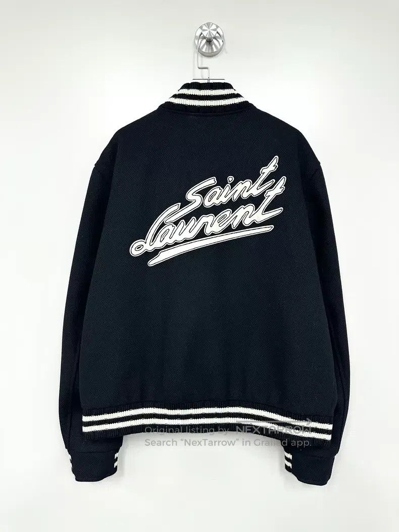 Saint Laurent Paris Saint Laurent Paris Black Back Logo Printed Baseball Jacke Size US L / EU 52-54 / 3 - 2 Thumbnail
