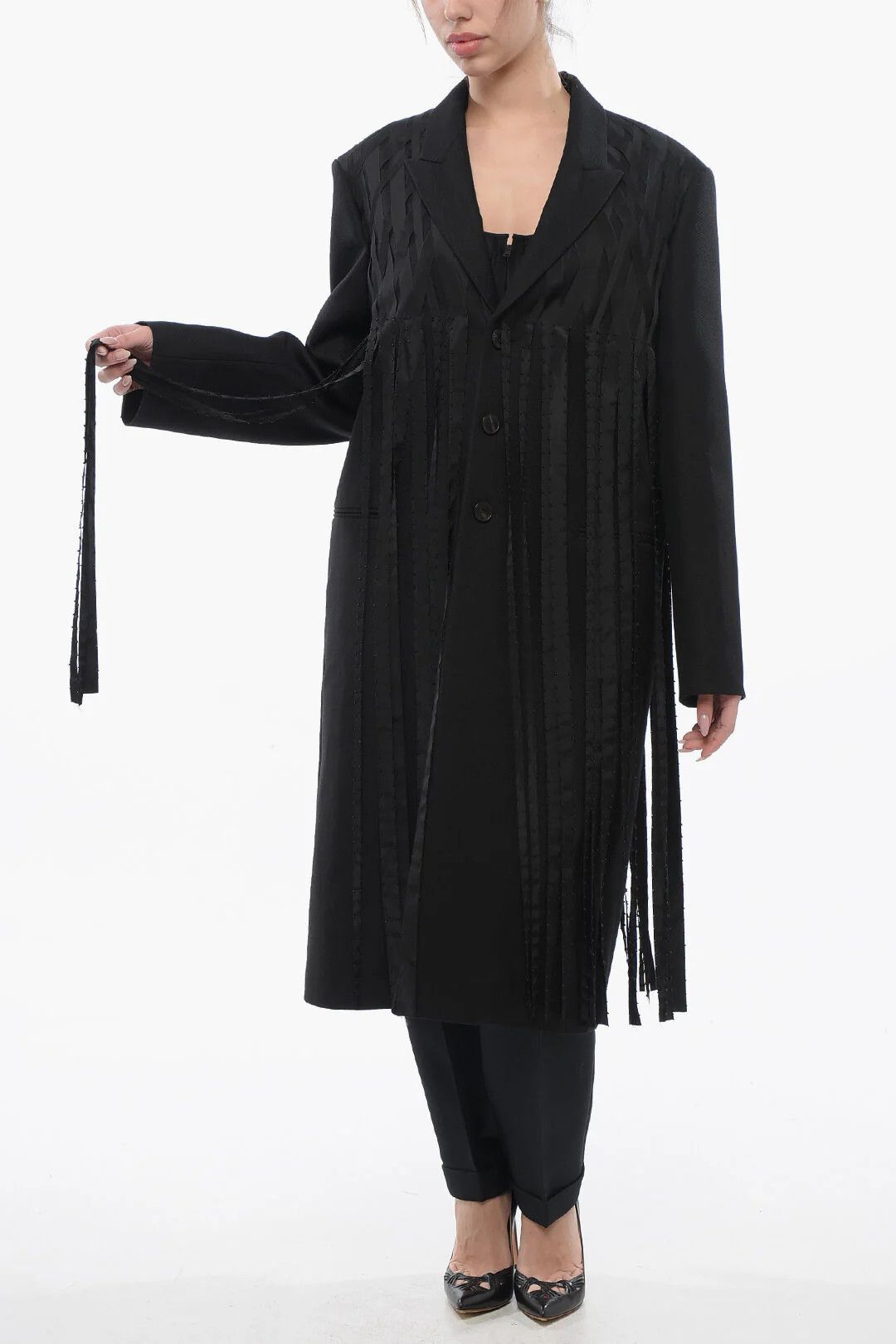 Dior o1mm0326 Wool-Blend Coat in Black Size M / US 6-8 / IT 42-44 - 4 Thumbnail