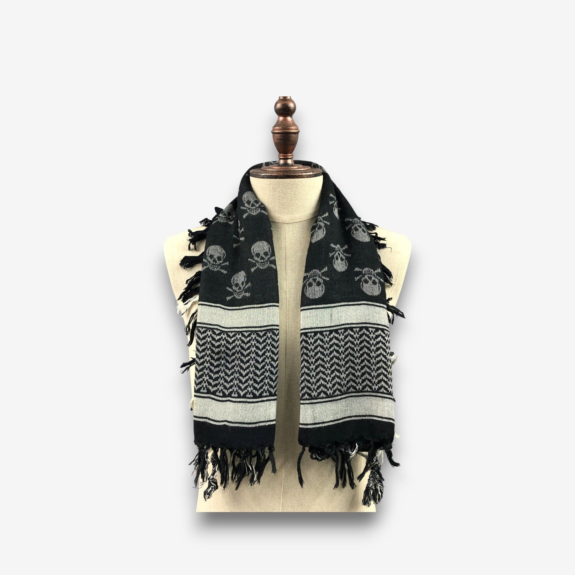 Japanese Brand Vintage Japanese Brand Skulls Scarf Muffler Wool Scarves. Size ONE SIZE - 3 Thumbnail