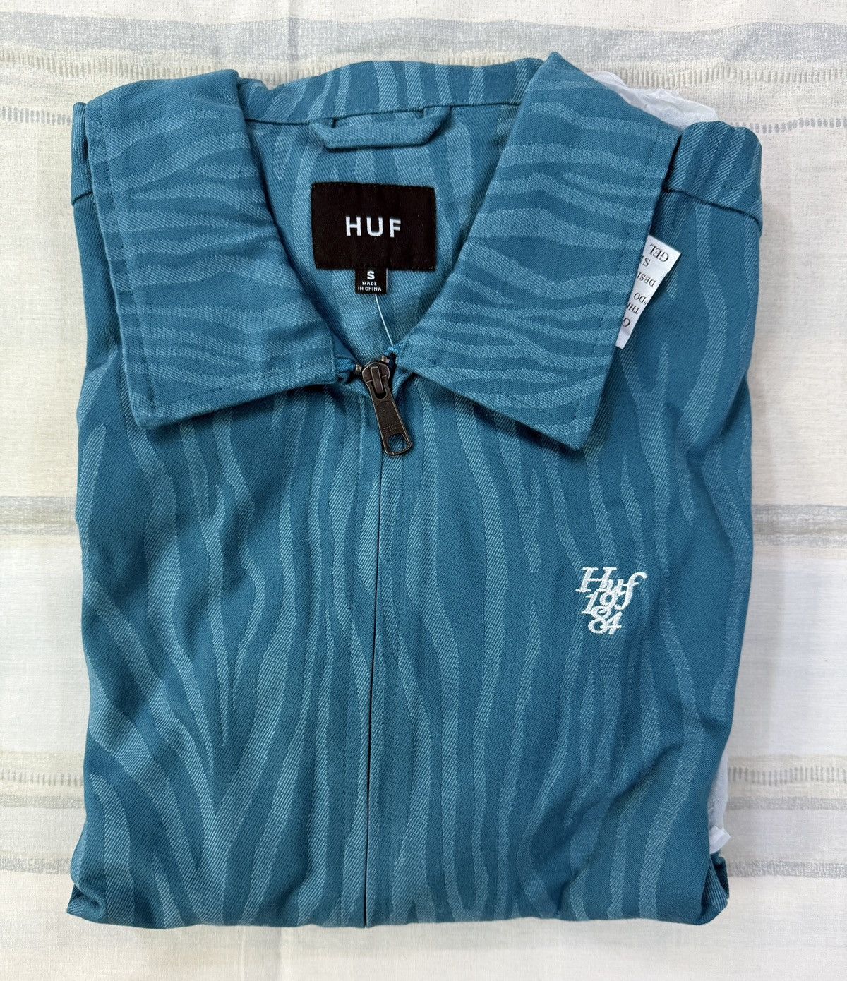 Huf HUF Jaquard Tiger Work Jacket Oil Blue Size US S / EU 44-46 / 1 - 11 Thumbnail