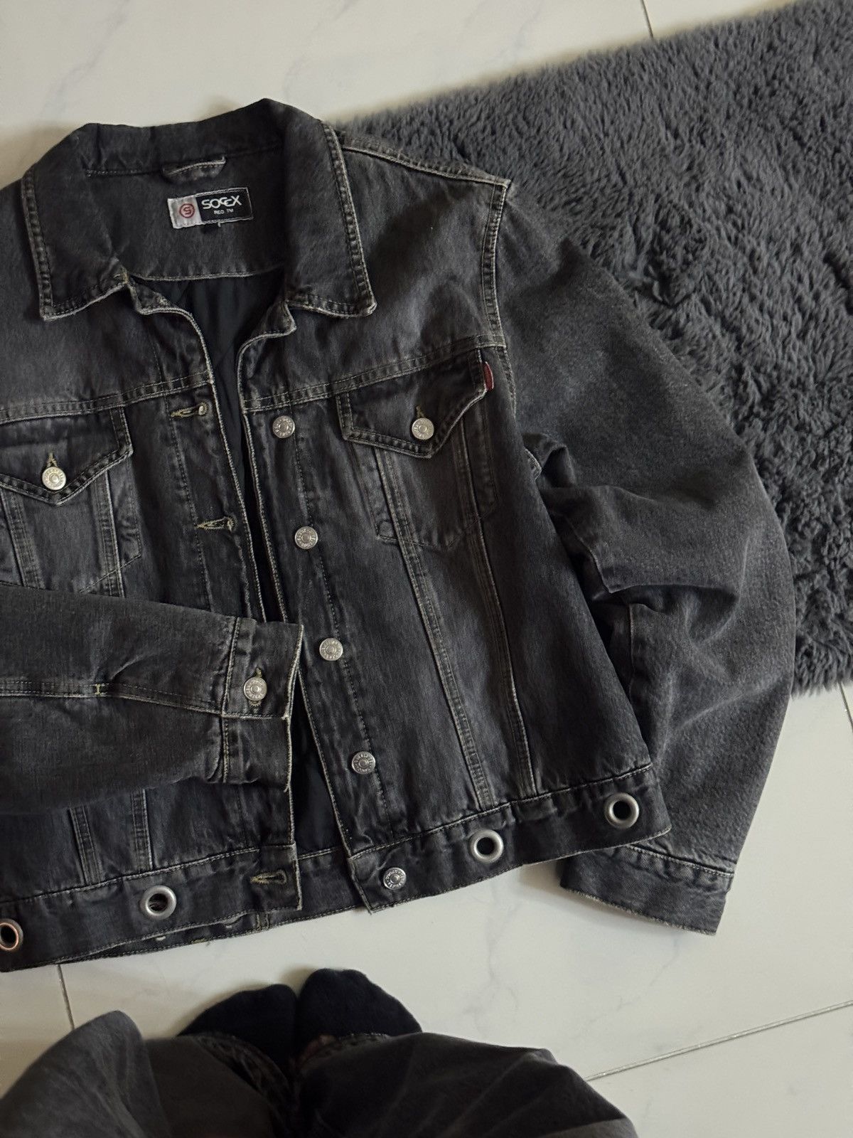 Vintage Denim jacket L vintage street vibe + metal rings Size US L / EU 52-54 / 3 - 1 Thumbnail