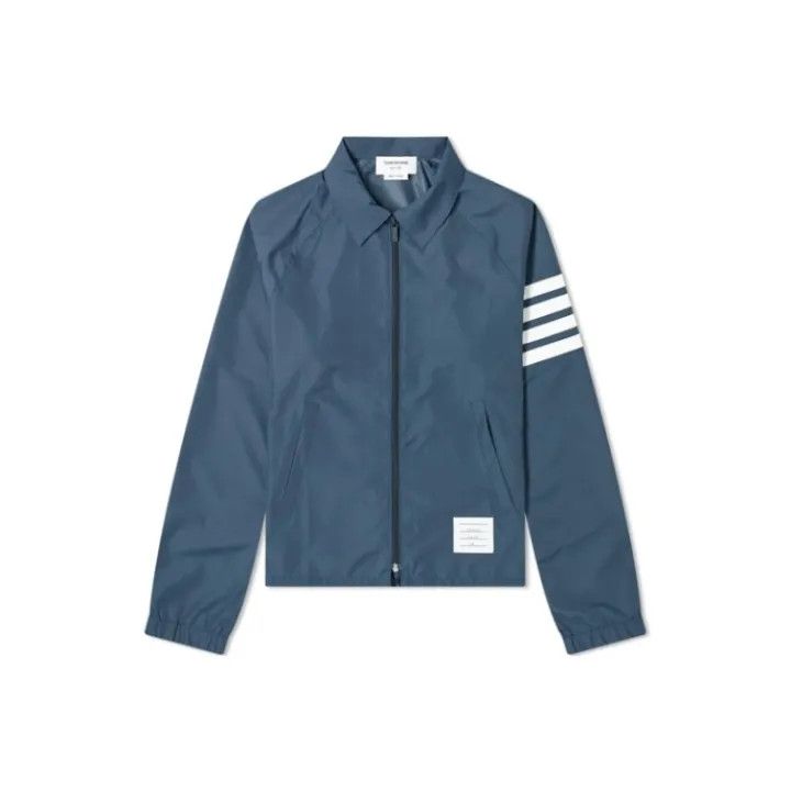 Thom Browne Thom Browne Navy 4-Bar Windbreaker Jacket 0079 Size US M / EU 48-50 / 2 - 1 Thumbnail