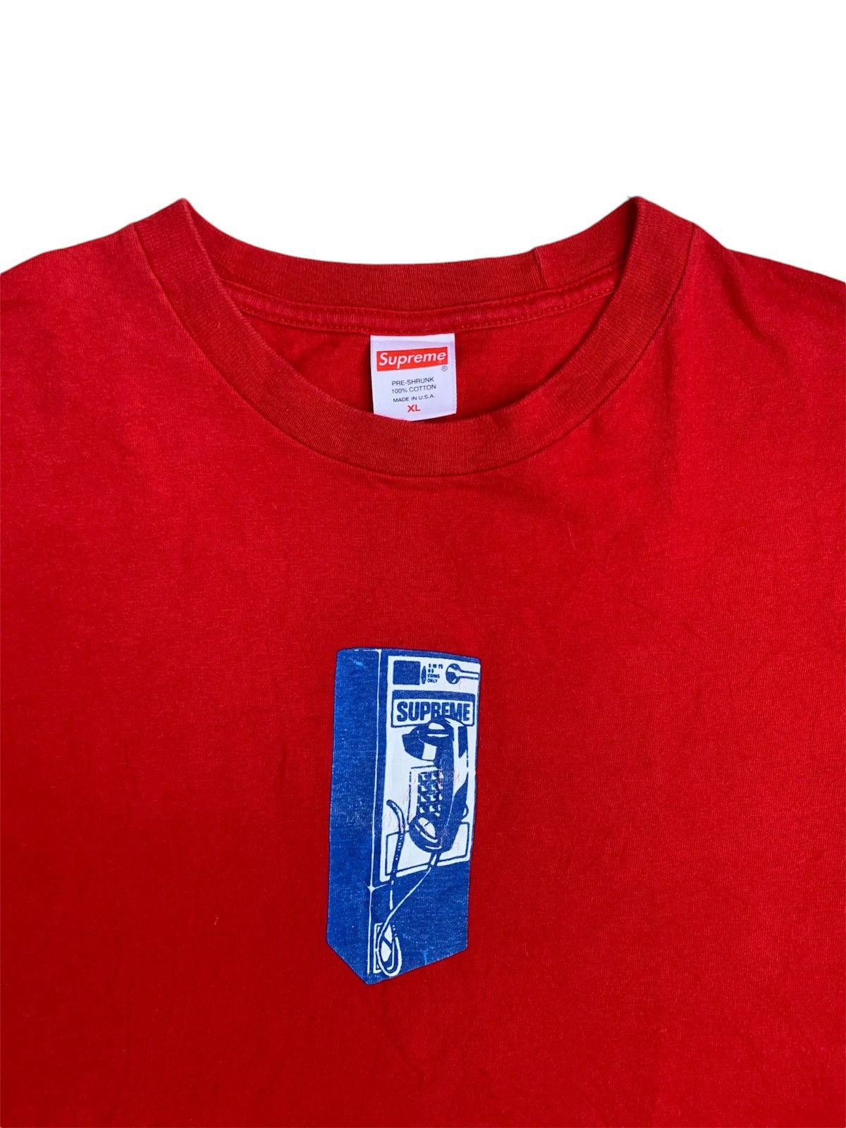 Supreme Supreme Payphone Tee Red FW18 Made in USA Size US XL / EU 56 / 4 - 2 Thumbnail