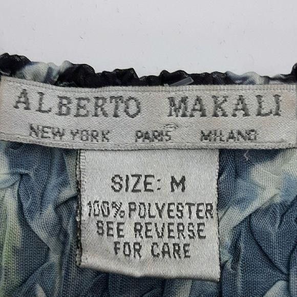 Alberto Vtg Artsy Alberto Makali Mixed Media Crinkle Top Blouse Sz Size M / US 6-8 / IT 42-44 - 7 Thumbnail