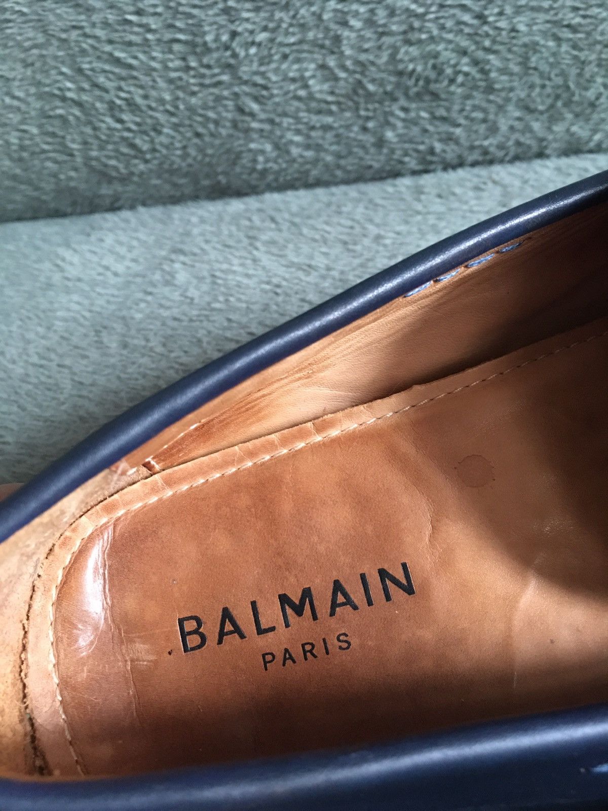 Balmain BALMAIN Leather Loafers Flats Navy Blue EU 42 Size US 9 / EU 42 - 14 Thumbnail