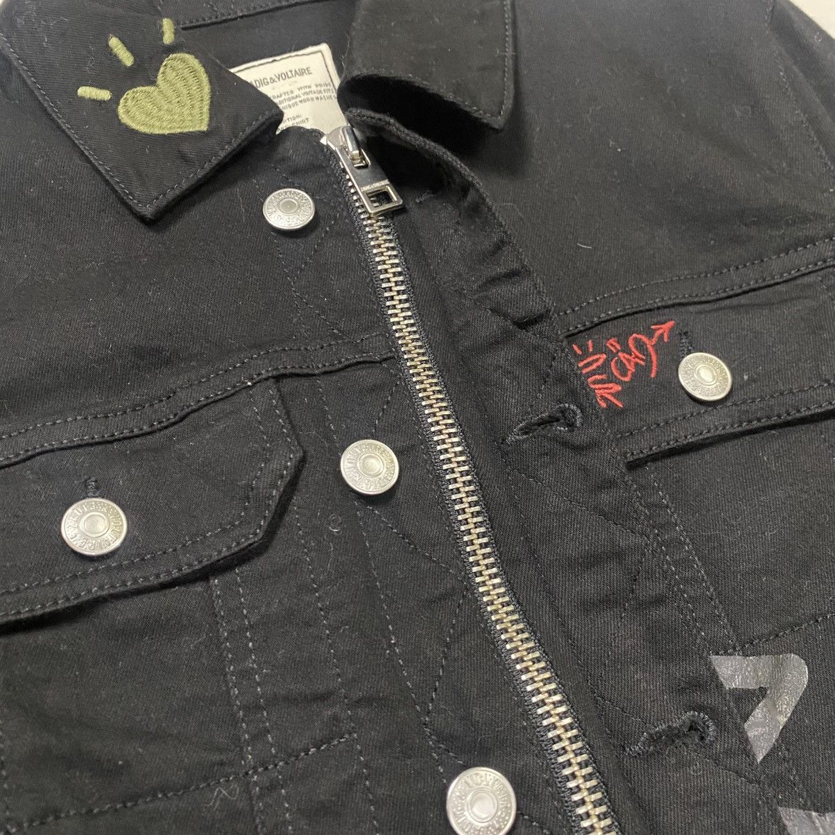 Zadig & Voltaire Zadig & Voltaire denim jacket with graffiti style graphics Size XS / US 0-2 / IT 36-38 - 21 Thumbnail